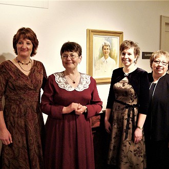 L to R: Founders Lori Beringer, Andrea Fenner, Nancy Smith and Dena Adamson. Nancy Smith said, “One of my proudest achievements is being instrumental in growing the arts by joining with others to create the Plymouth Arts Foundation. We started with a visual arts gallery–Gallery 110 North, community theater, classroom arts instruction, and other performing arts. The chamber worked collaboratively with Plymouth Arts Foundation to attract visitors and enliven our community with the arts.” Photo courtesy of Donna Hahn. Photo taken at the 15th Anniversary Celebration 2008