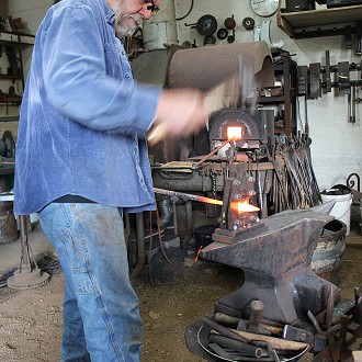 Mark Mondloch, Blacksmith:  The working studio and gallery featuring functional and decorative artwork in clay and forged iron for the home and the garden Silver Creek Pottery & Forge W6725 Hwy 144, Random Lake, WI