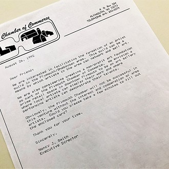 Original letter sent to community members in 1992 by Nancy Smith