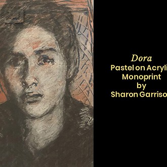 Robert Heuel Award: “Dora” by Artist: Sharon Garrison Judge’s comments: “Nice drawing on top of monoprint – good clean presentation”