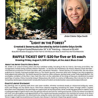 2019 Painting Raffle: “Light in the Forest” donated by Colette Odya Smith