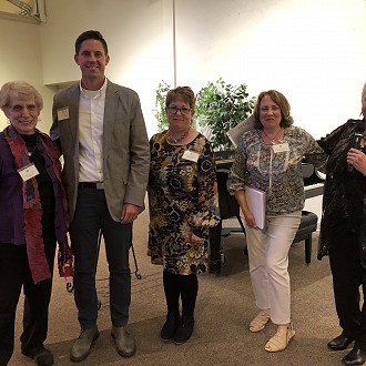 Merit Award “Dreamtime Blaze” (Australian Wildfires) Mixed Media Collage by Kay Jelinek “This is what I like to call a ‘Journey’ painting, with abstract forms that suggest the topography of growth and organic elemental components. The alchemy of earth’s embers smoldering, further enhanced by shifting jewel-like color patterns, invites an ethereal and enthralling walkabout!”