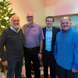 Four PAC Board Members, Tom Slater, President; Dick Bemis; Adam Mason, Sec./Treas.; & Paul Sartori, President Elect