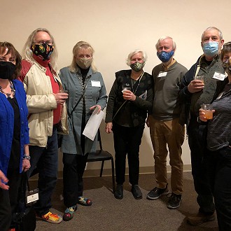 L to R: Deborah Heberlein, Artists: Don & Eileen Urness, Pam & Richard Bronk, Mark & Sylvia Mondloch