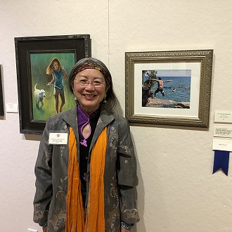 First Place Award to Jane Kautzer for “The Joy of Summer” photography. Judge Patrick’s Comment: A powerful, asymmetric composition captures a split second in time. The pure joy of leaping into the water, complete with an audience of kayakers.