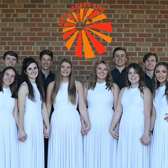 L to R: The Gents: Bennett Josephs, Carson Anhalt, Noah Verhasselt, Max Halle L to R: The Ladies: Greta Horneck, Laura Mueller, Ella Josephs, Christina Pringle, Jaclyn Patterson, Kaiya Saeger