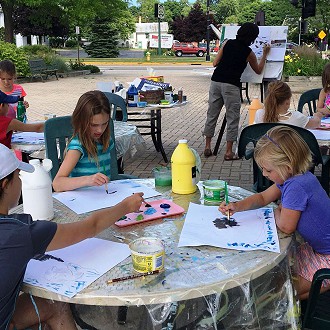 Painting on the Patio with Art Teacher Judy Sizonen