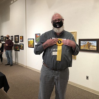 Sunshine Award: Greenbush goes Yellow- By Tom Smith. Judges notes- Viewing this painting up close and then from far away gives you a greater appreciation for the energy of the brush strokes that create texture and move the eye around the scene. There is also a strong scene of “Sunshine”.