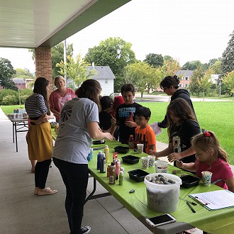 Rock Painting on the Porch with Tricia & Bianca