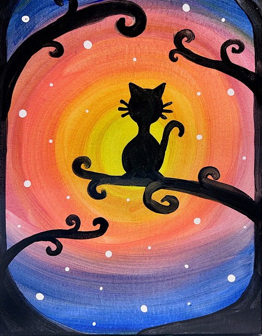 Kids on Canvas Spooky Black Cat