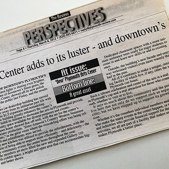 2012 Plymouth Review Article about the Plymouth Arts Center Renovation & Expansion