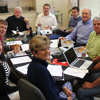 PAC Board Meeting L to R: Barb Barrows, Barb Garton, Robert Hoopman, Linda Laible, Jim Rosetti, Adam Mason, Nathan Volkomener, Tom Slater, Paul Sartori, Keith Enstrom