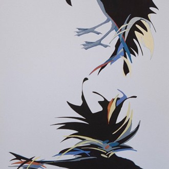 Merit Award “Forms & Feathers” Mixed Media Drawing by Tim Fonk “The drama of a soaring, extreme vertical format emphasized the magic, fanciful flight of crows, which was captured beautifully with unmatched vitality. The artist’s mastery of design and willingness to risk it all is apparent here – much to our absolute delight!” Kudos on the 3-D companion crow as well!